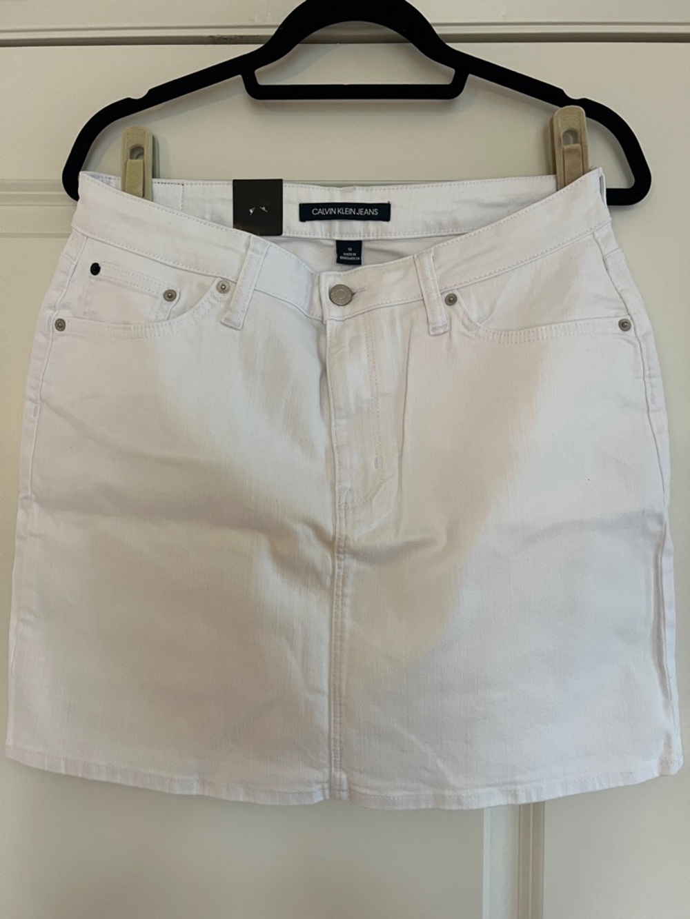 Calvin Klein Jeans White Denim Mini Skirt